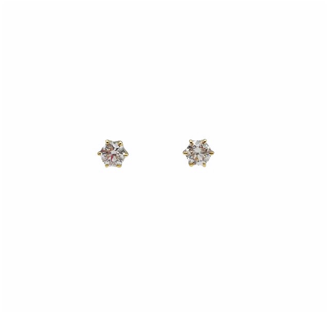 【リメイク】K18YG ダイヤモンド ピアス 0.30CT